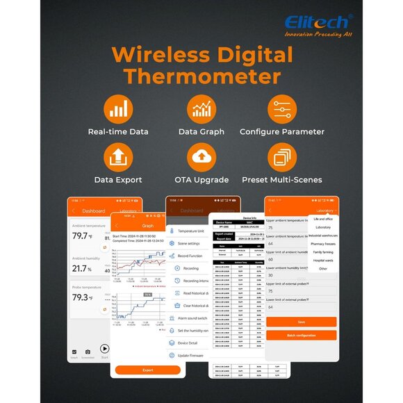 Digital Bluetooth Hygrometer Thermometer, Refrigerator Thermometer with Free APP - Picture 4 of 8